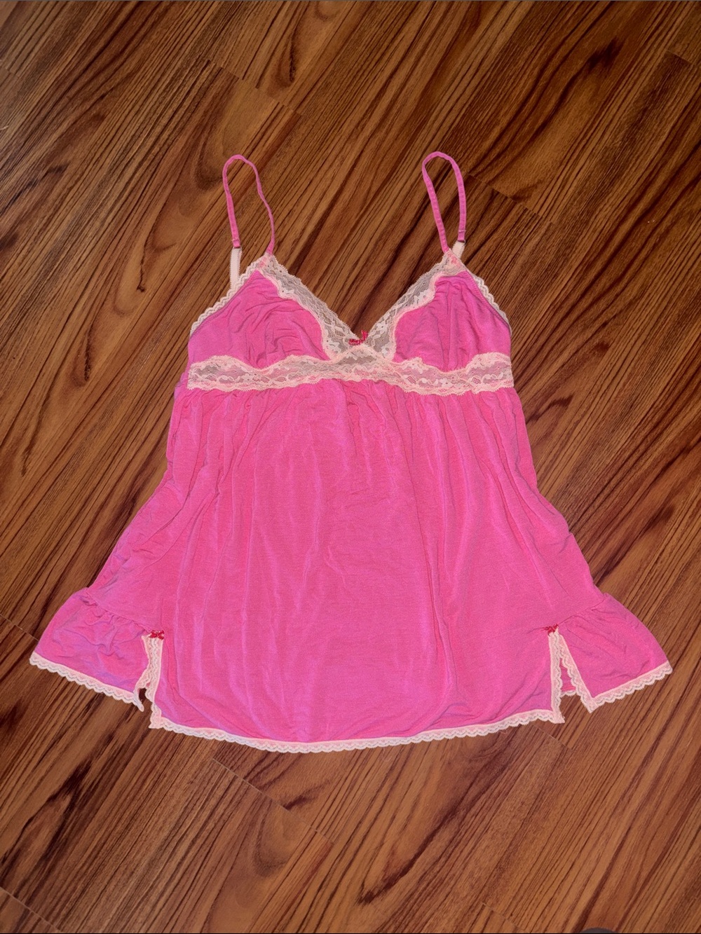 Victorias Secret Pink Lace Baby Doll Top